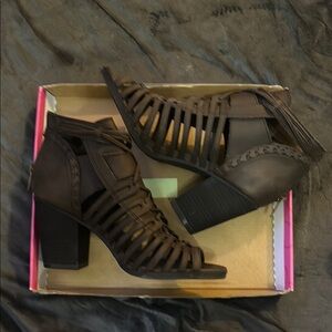 Women's Brown Strappy Heeled Sandals